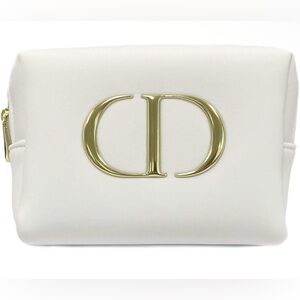 Christian Dior Cream with Gold Logo Pouch